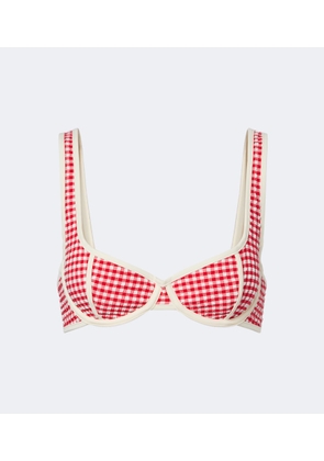 Montce Romy gingham seersucker bikini top
