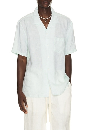 J.Lindeberg Elio Linen Shirt in BAY - Green. Size XL/1X (also in S).