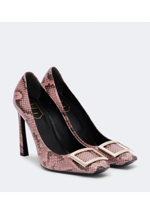 Roger Vivier Trompette snake-print leather pumps