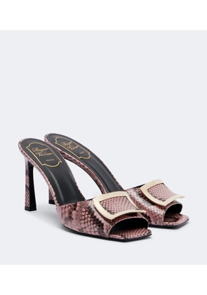 Roger Vivier Trompette snake-print leather mules