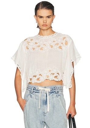 Isabel Marant Relda Top in White - White. Size 38 (also in 36, 40).