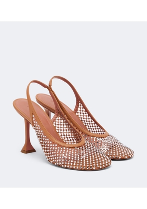 Amina Muaddi Dolly crystal embellished slingback pumps