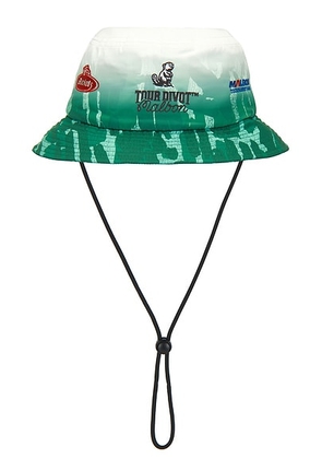 Malbon x Golf & Bass Club Sponsors Bucket Hat in Gradient Divot Camo Jungle - Green. Size S/M (also in L/XL).