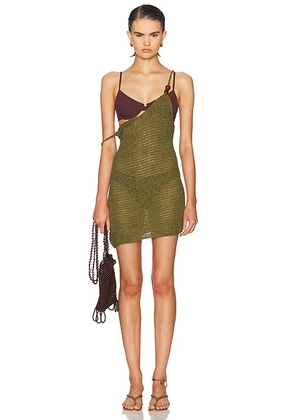 Tropic of C Mira Dress in Olive - Olive. Size L (also in XS, S, M).
