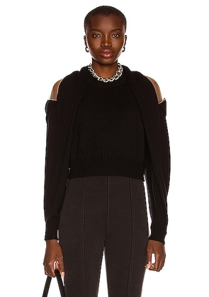 Alexander Wang Over the Shoulder Illusion Tulle Sweater in Black - Black. Size S (also in ).