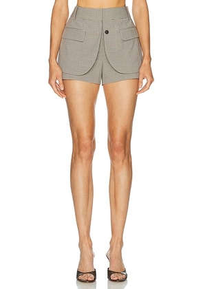 Monse Jacket Hem Short in Brown Multi - Brown. Size 8 (also in ).