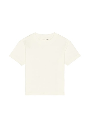 Fear of God ESSENTIALS Kids Signature Classic Short Sleeve Tee in Ivory - Ivory. Size 6/7 (also in 2/3, 4/5).