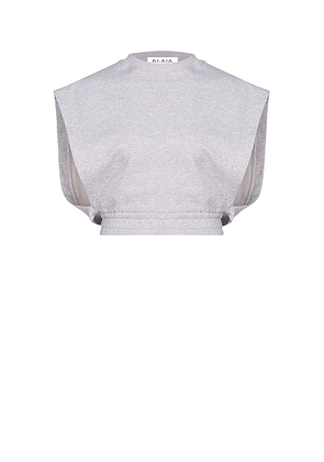 ALAÏA ALAΪA Crop Top in Gris Melange - Grey. Size 36 (also in ).
