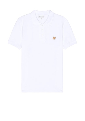 Maison Kitsune Fox Head Patch Regular Polo in White - White. Size M (also in ).