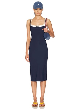 Miu Miu Jersey Stretch Dress in Bleu - Navy. Size 40 (also in 38, 36).