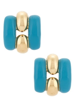 Valentino Garavani Pas Plus Earrings in Oro 18 & Turchese - Metallic Gold,Blue. Size all.
