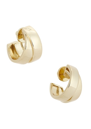 MEGA Chunky Double Hoop Earrings in Brass & 14k Gold Vermeil - Metallic Gold. Size all.