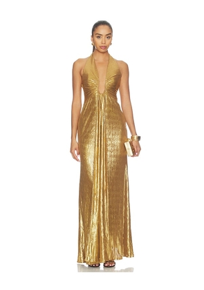 DELFI Oriel Dress in Metallic Gold. Size XS. Also in L, M, S, XL.