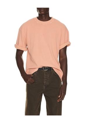 Bound Acid Wash Organic Waffle Tee in Pink. Size S. Also in M, L, XL/1X.