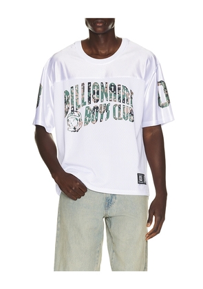Billionaire Boys Club Parks Short Sleeve Jersey in White. Size S. Also in M, L, XL/1X.