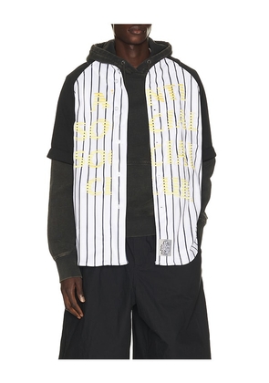 Anti Social Social Club Pinstriped Baseball Jersey in Black. Size S. Also in L, M, XL/1X.