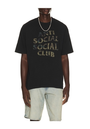 Anti Social Social Club Camo Applique Tee in Black. Size S. Also in L, M, XL/1X.