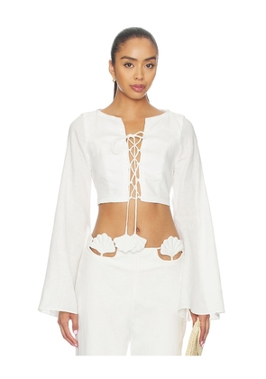 AZULU Amelie Top in Ivory. Size XXS. Also in XS, S, M, L.