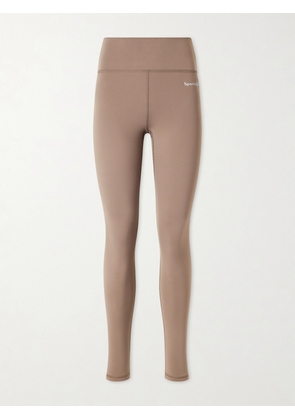 Sporty & Rich - Logo-print Stretch-jersey High-rise Leggings - Neutrals - x small,small,medium,large,x large