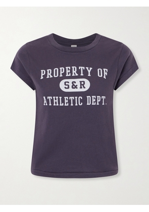 Sporty & Rich - Printed Garment-dyed Cotton-jersey T-shirt - Gray - x small,small,medium,large,x large