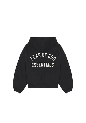 Fear of God ESSENTIALS Kids Classic Full Zip Hoodie in Black. Size 2/3. Also in 4/5, 6/7.