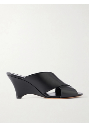 Le Monde Béryl - Luca 70 Leather Wedge Sandals - Black - IT36,IT36.5,IT37,IT37.5,IT38,IT38.5,IT39,IT39.5,IT40,IT40.5,IT41,IT41.5,IT42