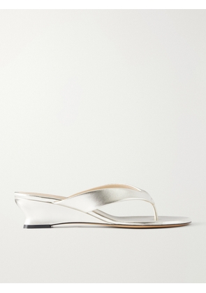 Le Monde Béryl - Metallic Leather Wedge Sandals - Silver - IT35,IT36,IT36.5,IT37,IT37.5,IT38,IT38.5,IT39,IT39.5,IT40,IT40.5,IT41,IT41.5,IT42