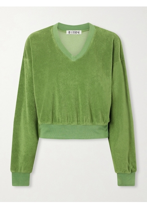 ÉTERNE - Cotton-blend Terry Sweatshirt - Green - x small,small,medium,large,x large