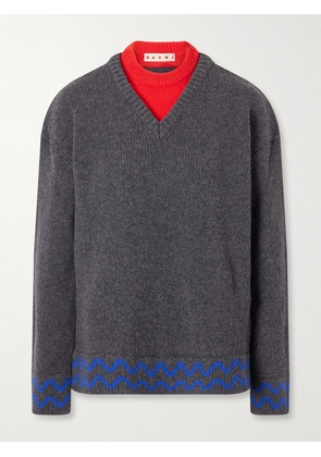 Marni - Layered Wool Sweater - Gray - IT38,IT40,IT42,IT44,IT46,IT48