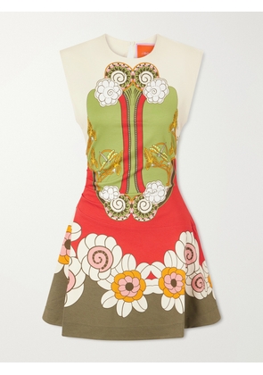 La DoubleJ - Lela Printed Ruched Mini Dress - Pink - xx small,x small,small,medium,large,x large,xx large
