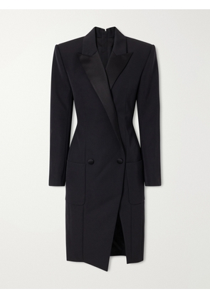 Balmain - Wool Grain De Poudre Midi Dress - Black - FR 34,FR 36,FR 38,FR 40