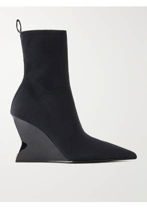 Balmain - Knitted Wedge Ankle Boots - Black - IT36,IT37,IT37.5,IT38,IT38.5,IT39,IT39.5,IT40,IT41,IT42