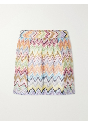 Missoni - Striped Metallic Crochet-knit Shorts - Multi - IT36,IT38,IT40,IT42,IT44,IT46,IT48