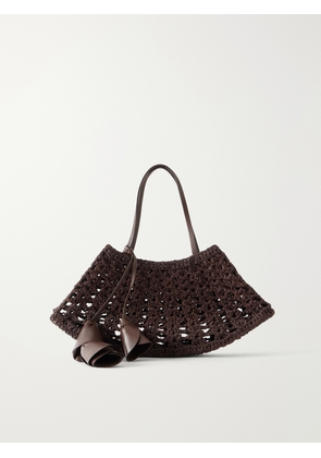 Magda Butrym - Maya Mini Leather-trimmed Crocheted Shoulder Bag - Brown - One size