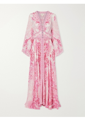 Camilla - Embellished Floral-print Silk-crepe Maxi Dress - Pink - x small,small,medium,large,x large,xx large