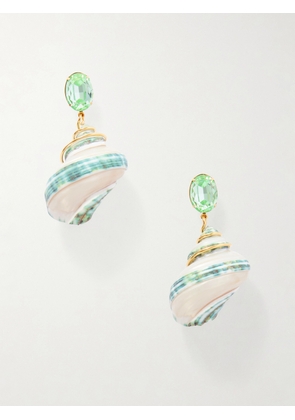 Jennifer Behr - Wave Gold-tone Shell And Crystal Earrings - Blue - One size