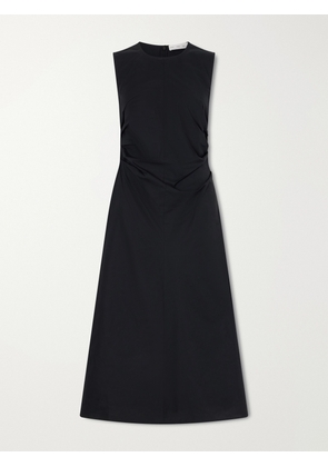 Proenza Schouler White Label - Anoushka Ruched Cotton-blend Poplin Midi Dress - Black - US00,US0,US2,US4,US6,US8,US10,US12