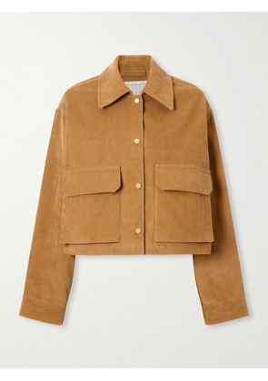 Maria McManus - Organic Cotton Ribbed Cropped Jacket - Brown - x small,small,medium,large