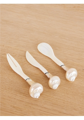Gohar World - Set Of Three Mother-of-pearls Serveware - Neutrals - One size