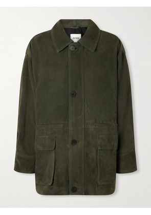 ARMA - Maeve Paneled Suede Jacket - Green - EU 32,EU 34,EU 36,EU 38,EU 40,EU 42