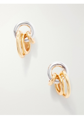 Laura Lombardi - Aria Two Tone Gold And Silver-toned Hoop Earrings - Multi - One size