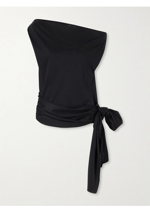 Proenza Schouler - Zafira Bow-detail Cotton-jersey Blouse - Black - US0,US2,US4,US6,US8,US10,US12