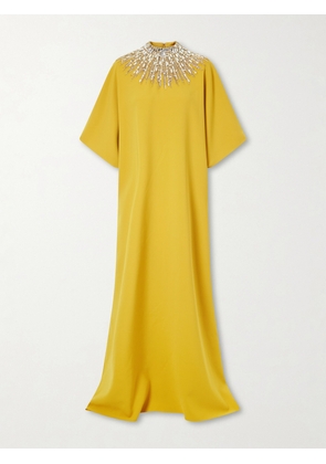 Jenny Packham - Dessert Blossom Crystal-embellished Crepe Gown - Yellow - x small,small,medium,large,x large