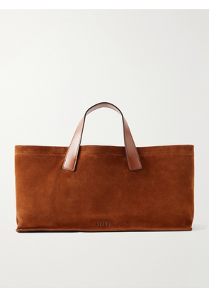 STAUD - Port Leather-trimmed Suede Tote - Brown - One size