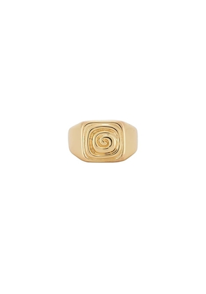 Luv AJ The Seychelles Signet Ring in Metallic Gold. Size 5. Also in 6, 7, 8.