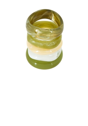 Luv AJ The Formentera Bangle Set in Green.