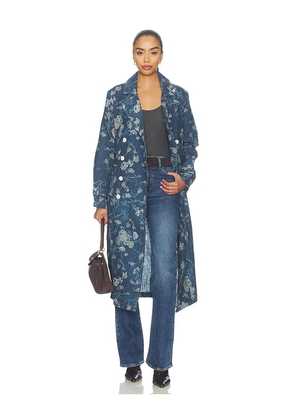L'AGENCE Bradley Linen Trench in Navy. Size XXS. Also in XS, S, M, L, XL.
