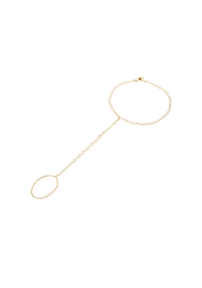 Lili Claspe Cici Hand Chain in Metallic Gold.