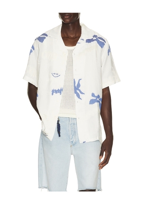 OAS Romantique Rocco Shirt in Blue. Size S. Also in L, M, XL/1X.