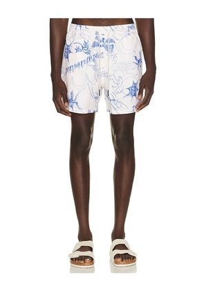 OAS Romantique Swim Shorts in Blue. Size S. Also in L, M, XL/1X.